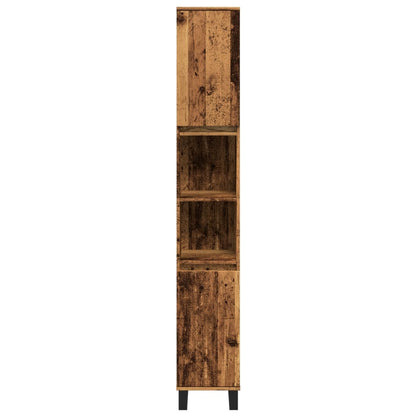 Baderomsskap Gammelt Tre 30x30x190 cm