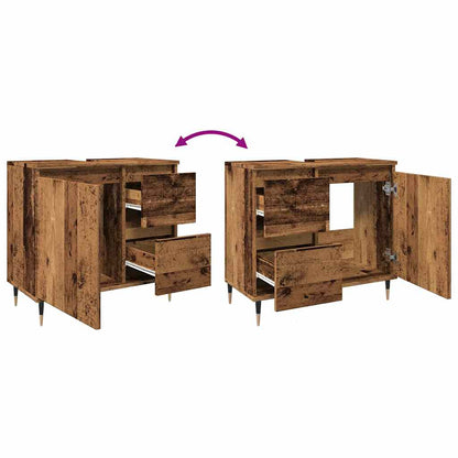 Baderomsskap Gammelt Tre 65x33x60 cm