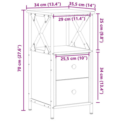 Nattbord Sengbord Gammelt Tre 34x35,5x70 cm