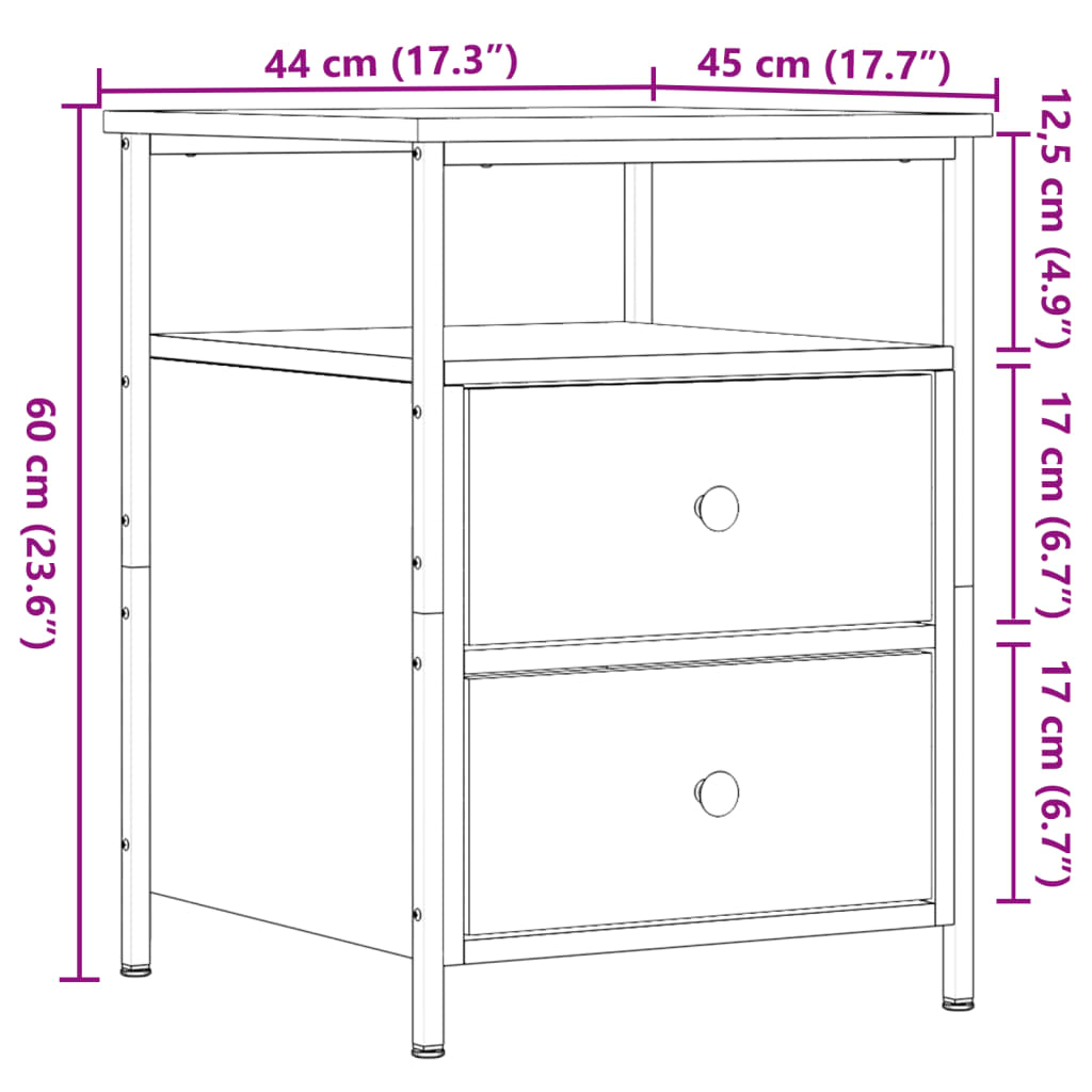 Nattbord Sengbord Artisan Eik 44x45x60 cm