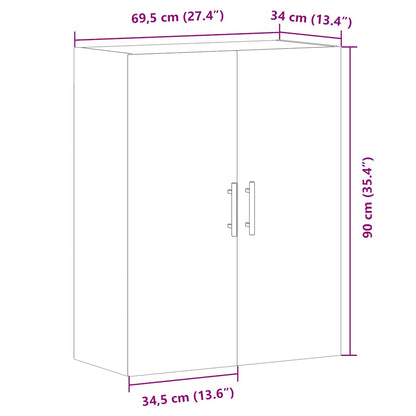 Veggskap Gammelt Tre 69,5x34x90 cm