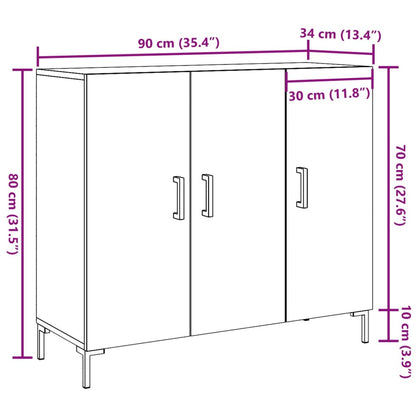 Skjenk Gammelt Tre 90x34x80 cm