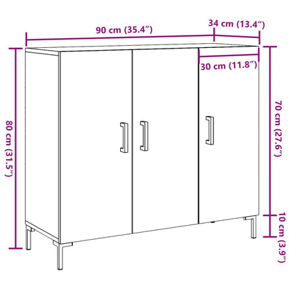 Skjenk Brun Eik 90x34x80 cm