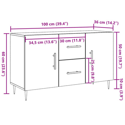 Skjenk Gammelt Tre 100x36x60 cm