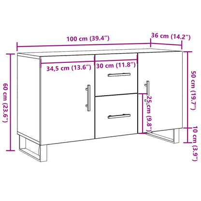 Skjenk Gammelt Tre 100x36x60 cm