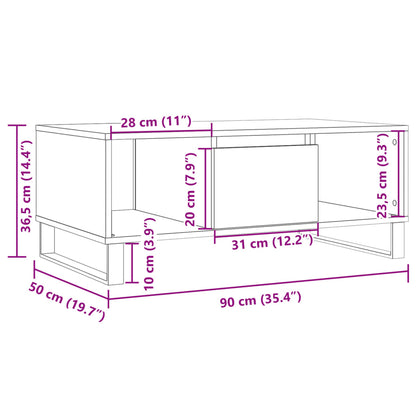 Salongbord Sofabord Gammelt Tre 90x50x36,5 cm