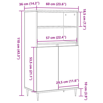 Skap Brun Eik 60x36x110 cm