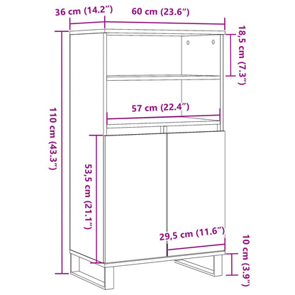Skap Gammelt Tre 60x36x110 cm