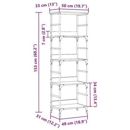 Bokhylle Gammelt Tre 50x33x153 cm