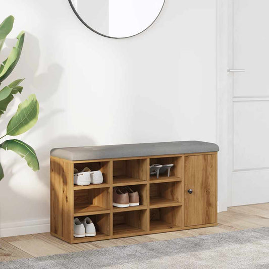Sittebenk Skohylle Artisan Eik 102x32x50 cm