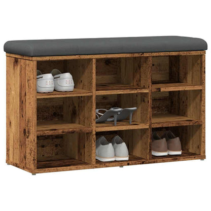 Skoskap Skohylle Skobenk Gammelt Tre 82x32x50 cm