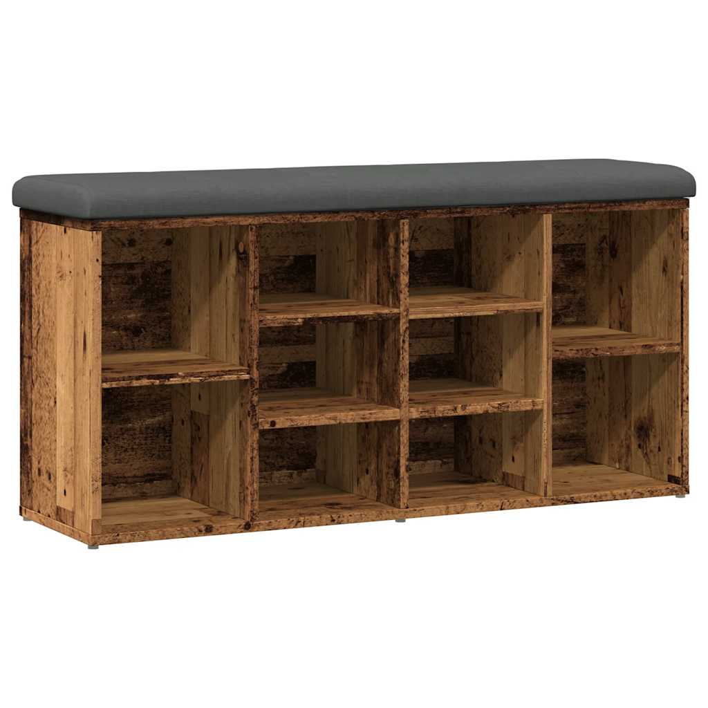 Skoskap Skohylle Skobenk Gammelt Tre 102x32x50 cm