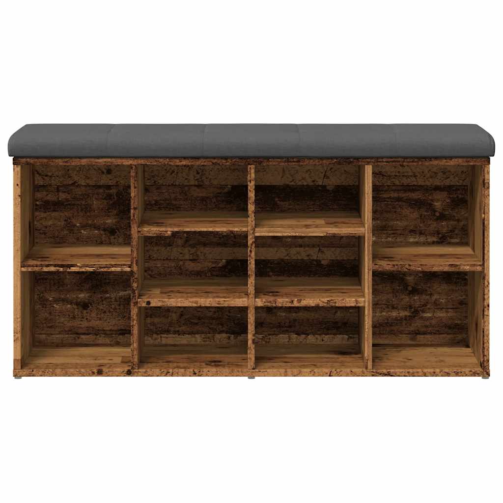 Skoskap Skohylle Skobenk Gammelt Tre 102x32x50 cm