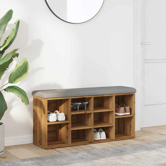 Sittebenk Skohylle Artisan Eik 102x32x50 cm