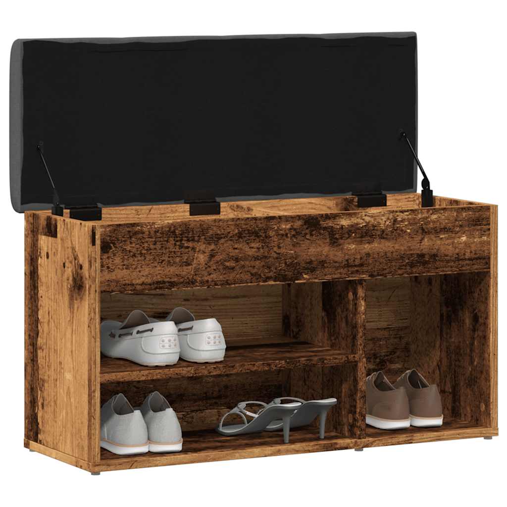 Skoskap Skohylle Skobenk Gammelt Tre 82x32x45,5 cm