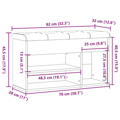 Sittebenk Skohylle Artisan Eik 82x32x45,5 cm