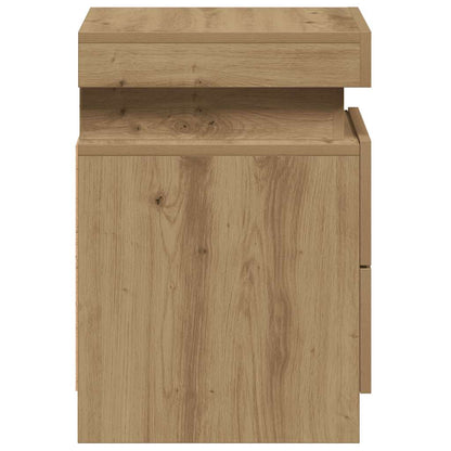 Nattbord 2 stk med LED artisan eik 35x39x55 cm konstruert tre