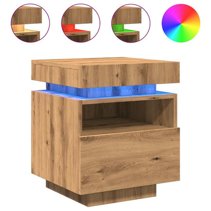 Nattbord Sengbord Artisan Eik med LED 40x39x48,5 cm