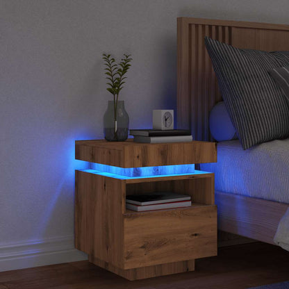 Nattbord Sengbord Artisan Eik med LED 40x39x48,5 cm