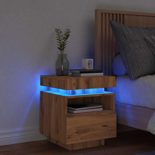 Nattbord Sengbord Artisan Eik med LED 40x39x48,5 cm