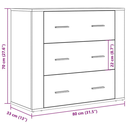 Skjenk Gammelt Tre 80x33x70 cm
