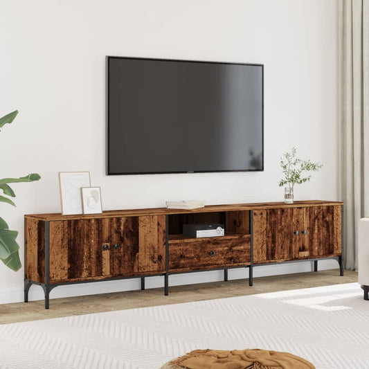 TV-Møbel Gammelt Tre Tv-benk med skuff 200x25x44 cm
