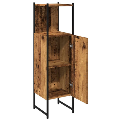 Baderomsskap Gammelt Tre 33x33x120,5 cm