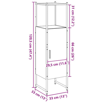 Baderomsskap Gammelt Tre 33x33x120,5 cm