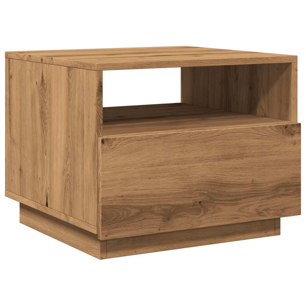 Salongbord Sofabord Artisan Eik med LED-lys 50x49x40 cm