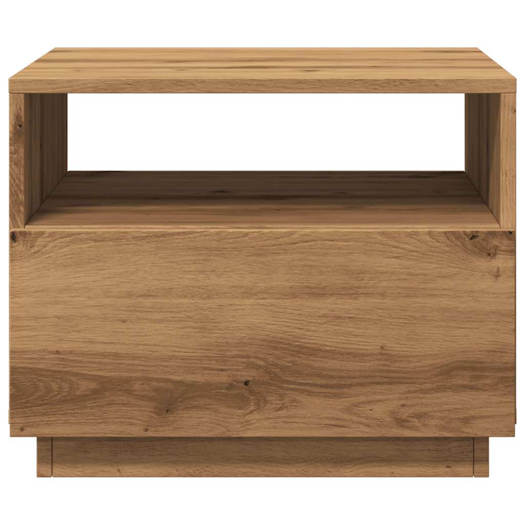 Salongbord Sofabord Artisan Eik med LED-lys 50x49x40 cm