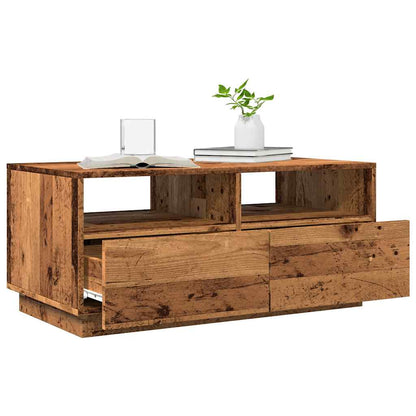 Salongbord Sofabord Gammelt Tre med LED-lys 90x49x40 cm