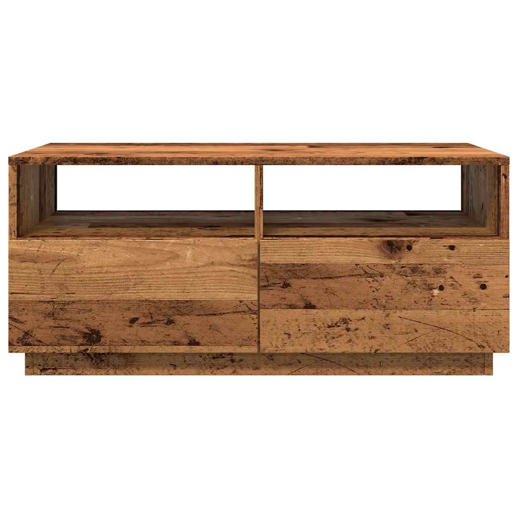 Salongbord Sofabord Gammelt Tre med LED-lys 90x49x40 cm