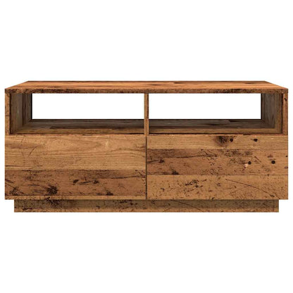 Salongbord Sofabord Gammelt Tre med LED-lys 90x49x40 cm