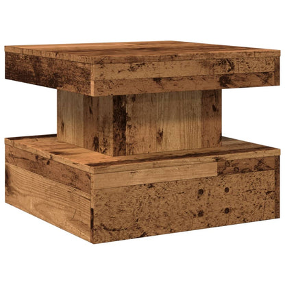 Salongbord Sofabord Gammelt Tre med LED-lys 50x50x40 cm