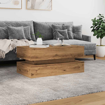Salongbord Sofabord Artisan Eik med LED-lys 90x50x40 cm