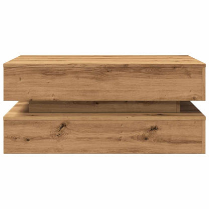 Salongbord Sofabord Artisan Eik med LED-lys 90x50x40 cm