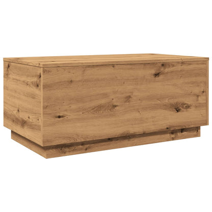 Salongbord Sofabord Brun med LED-lys 90x50x40 cm