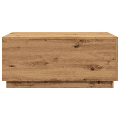 Salongbord Sofabord Brun med LED-lys 90x50x40 cm