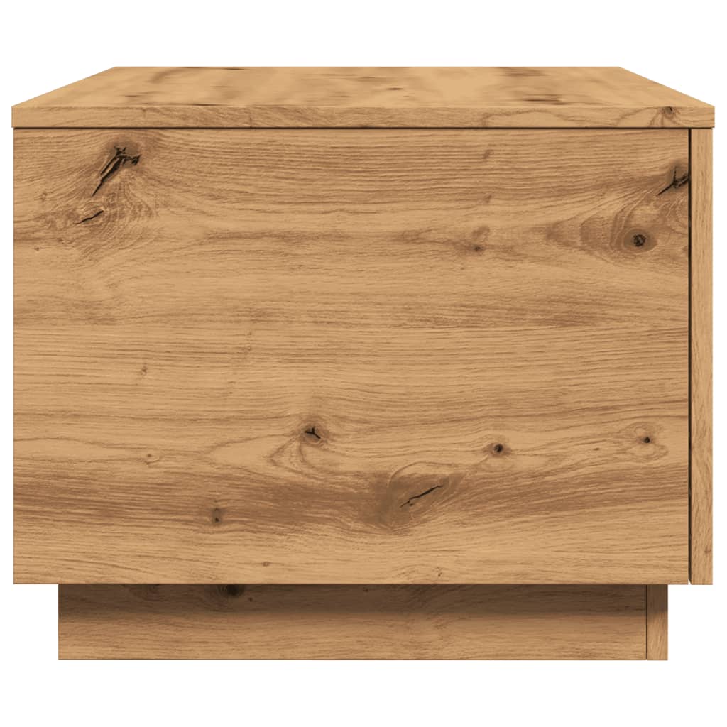 Salongbord Sofabord Brun med LED-lys 90x50x40 cm