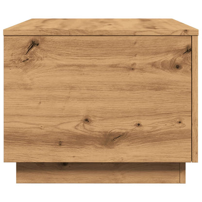 Salongbord Sofabord Brun med LED-lys 90x50x40 cm