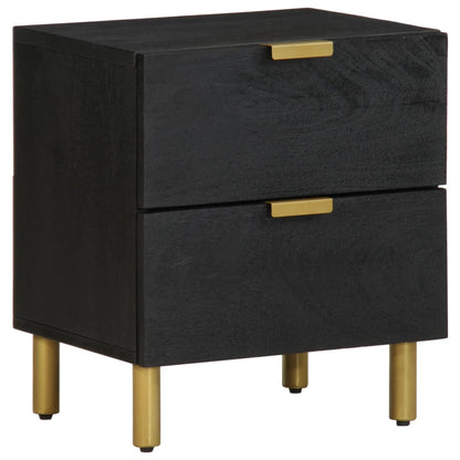 Nattbord Sengbord Svart 40x33x46 cm heltre mango