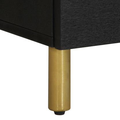 Nattbord Sengbord Svart 40x33x46 cm heltre mango