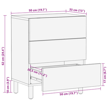Nattbord Sengbord Svart 50x33x62 cm
