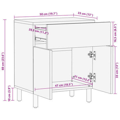 Nattbord Sengbord Svart 50x33x60 cm