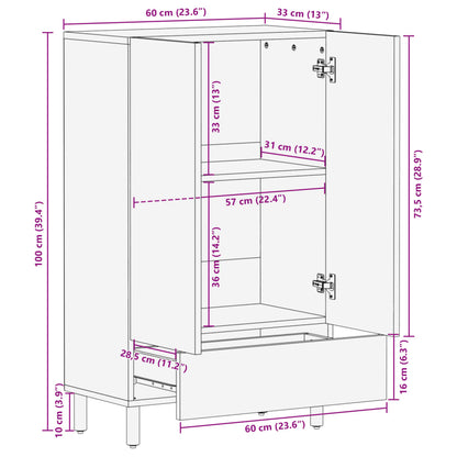 Skap Svart 60x33x100 cm