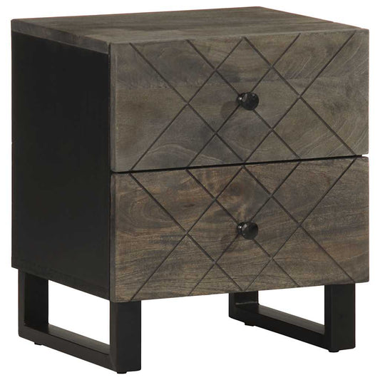Nattbord Sengbord Svart 40x33x46 cm heltre mango