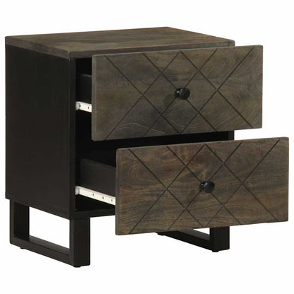 Nattbord Sengbord Svart 40x33x46 cm heltre mango