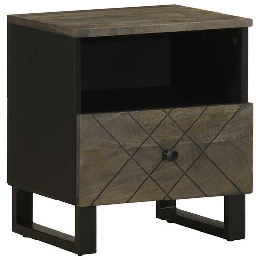 Nattbord Sengbord Svart 40x33x46 cm heltre mango