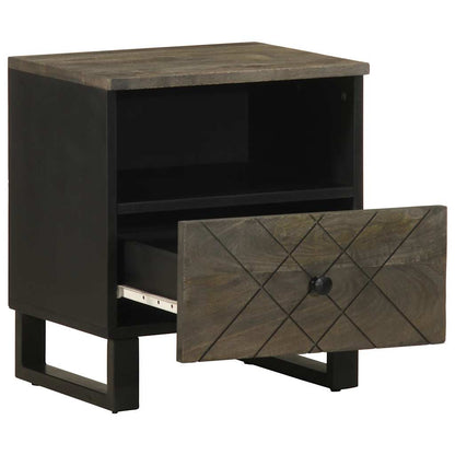 Nattbord Sengbord Svart 40x33x46 cm heltre mango