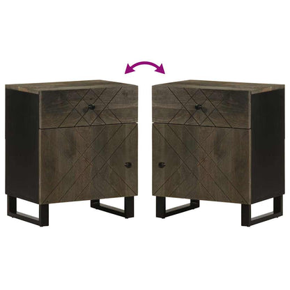 Nattbord Sengbord Svart 50x33x60 cm heltre mango